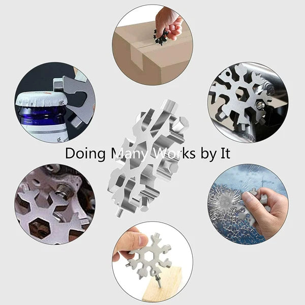 18 in 1 Snowflake Multi Tool Stainless Portable Steel Multi-Tool for Outdoor