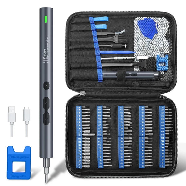 120 in 1 Electric Screwdriver Set Mini Rechargeable Kit Cordless Wireless Bits-