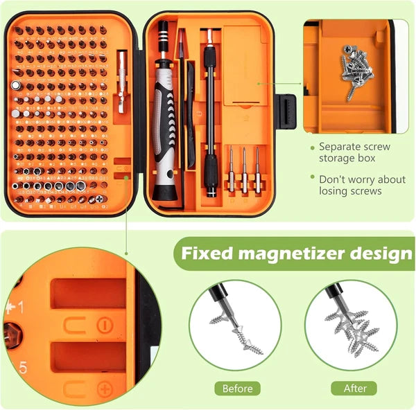 Precision Screwdriver Set, 130 in 1 Screwdriver Kit, Magnetic Repair Tool Kit wi