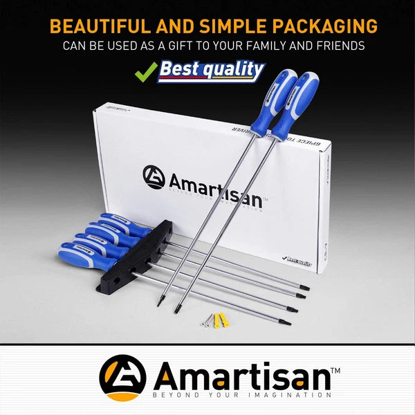 Amartisan 6-Piece Extra Long Torx Screwdrivers Set, Length 12''(300Mm) T10 - T30