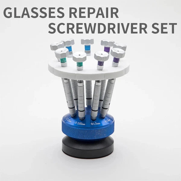 Glasses Repair Screwdriver Set Nine Sticks with Base Glasses Repair Tools
