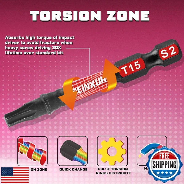 Geinxurn 28Pieces Impact Screwdriver Bits Set, Magnetic S2 Steel Phillips/Slo