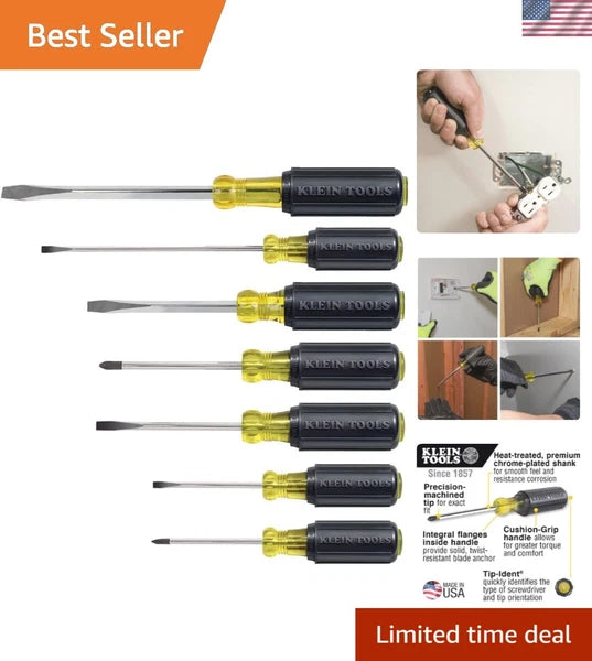 Durable 7-Piece Screwdriver Set - Cushioned Handles & Corrosion-Resistant Blades