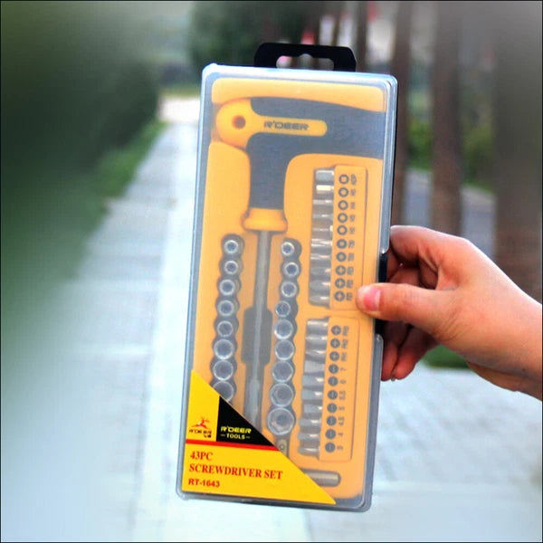 Home T-handle Socket Screwdriver Set 43Pc Screwdriver Hardware Tool Combination