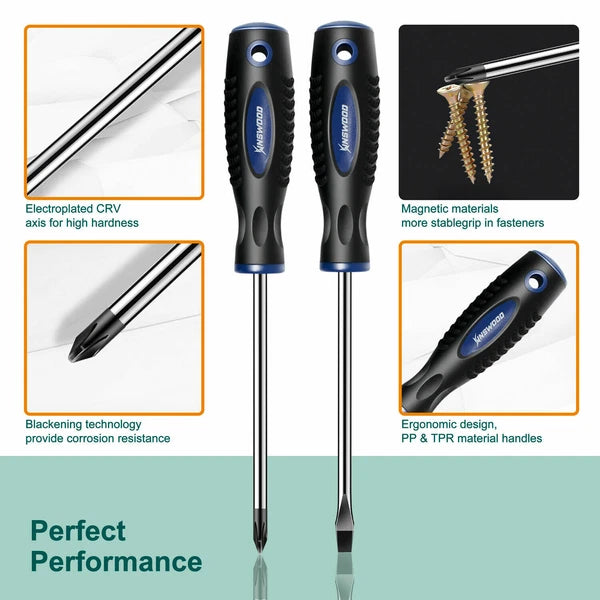 Kinswood Phillips & Flat Head 2 Piece Precision Tip Screwdriver Set LTH009 NEW