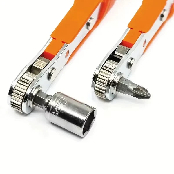Ratchet Wrench Set Right Angle – Metric Socket & Screwdriver Bits with 1/4 Drive