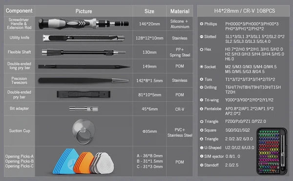 132 in 1 Precision Screwdriver Set Magnetic Screwdriver Head with Storage Box