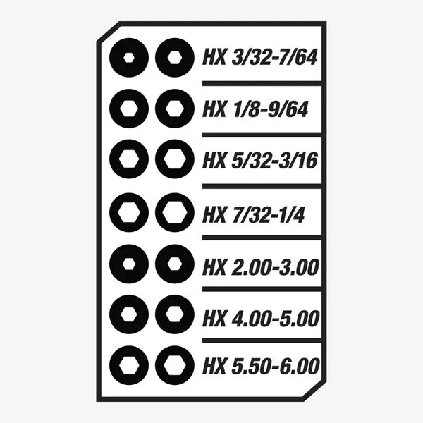Megapro Hex Multi Bit Screwdriver 15in1 151HX 2-6mm 3/32-1/4 Hex Key Wrench Bit