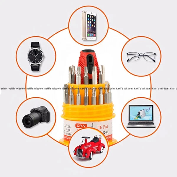 Rakif's Wisdom31in1Magnetic Screwdriver Set Repair Tool Kit Watch Computer a set