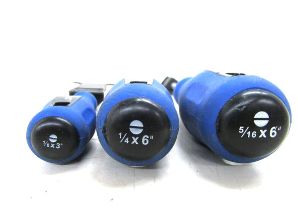NEW! TASK TOOLS 3-pc. SLOTTED SCREWDRIVER SET