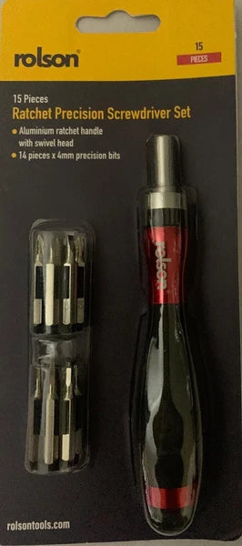Ratchet Precision Screwdriver Set Watch Glasses 15 X Slotted Hex PZ1 PH00 T5 Bit