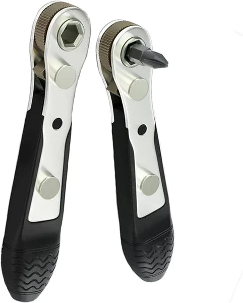 Mini Ratchet, 2 Pieces 1/4 Inch Drive Micro Ratcheting Bit Driver with1 Pieces 1