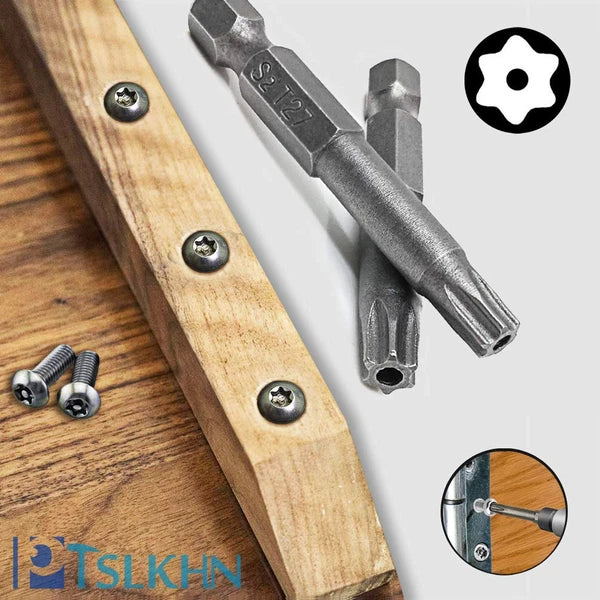 Torx Screwdriver Bit Set,  S2 Steel Magnetic Security Tamper Proof Star 6 Point