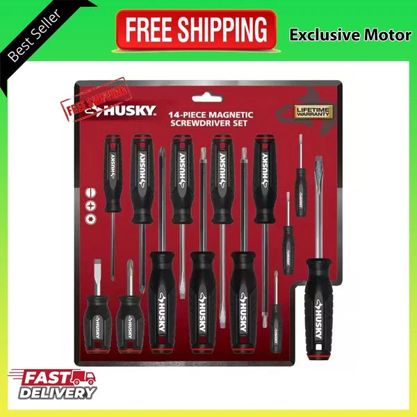 Husky Screwdriver Set with Magnetic Tip (14-Piece) ✅✅✅