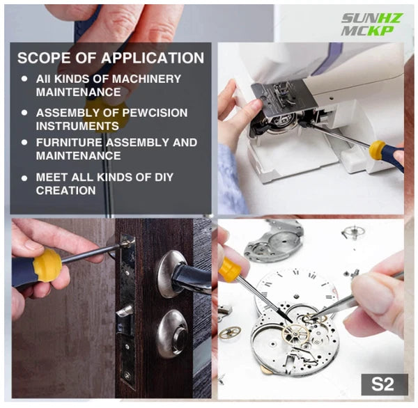 SUNHZMCKP 66pc Magnetic Screwdriver Set, S2 Steel, Slotted, Phillips, Torx Bits