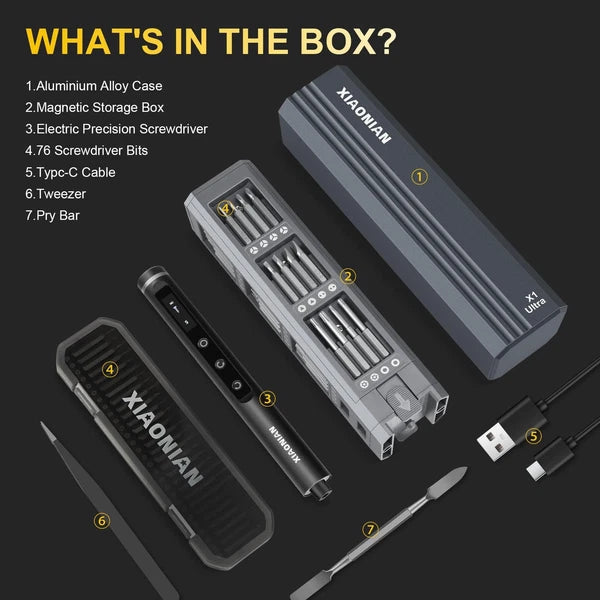 3.7V Precision Electric Screwdriver Set76 IN 1 Magnetic Storage Mini Electric...