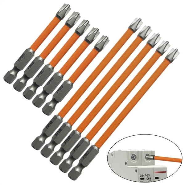 10pcs Magnetic Special Slotted Cross Screwdriver Bit For Electrician FPH2 - USA