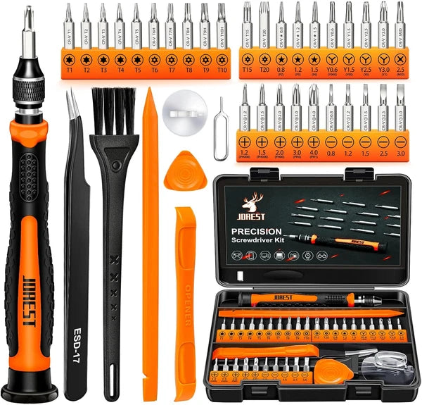 JOREST 38Pcs Small Precision Screwdriver Set with Torx Brown, Yellow, Black