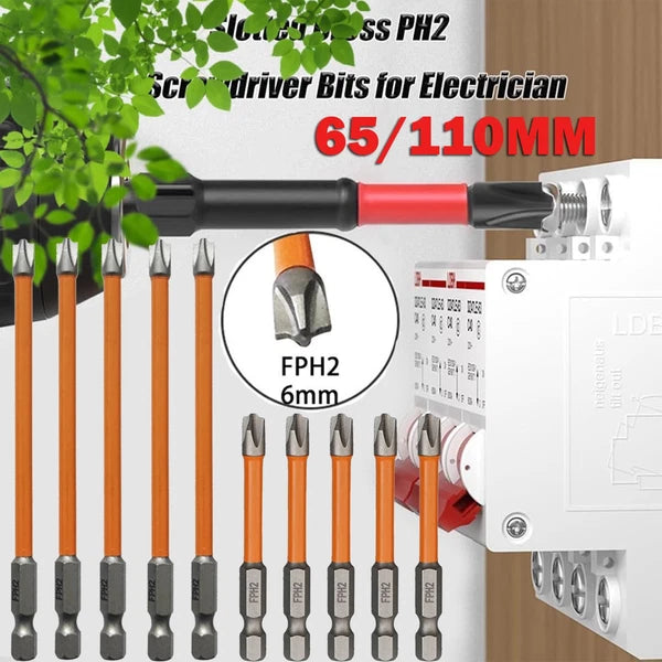 10pcs Magnetic Special Slotted Cross Screwdriver Bit For Electrician FPH2 - USA