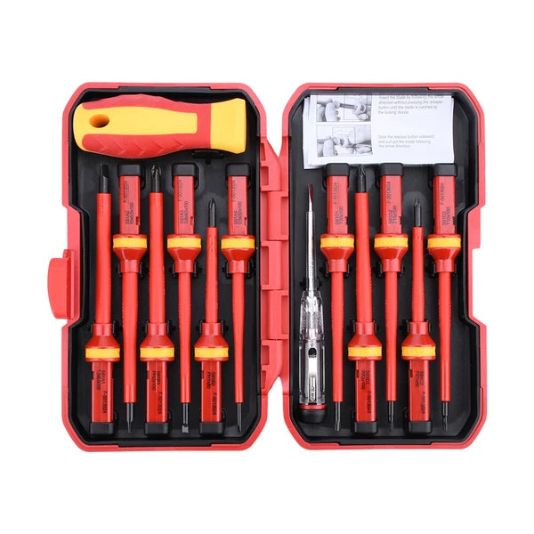 13PCS Changeable Insulated Screwdriver Set Household Electrician Repair Tool Kit