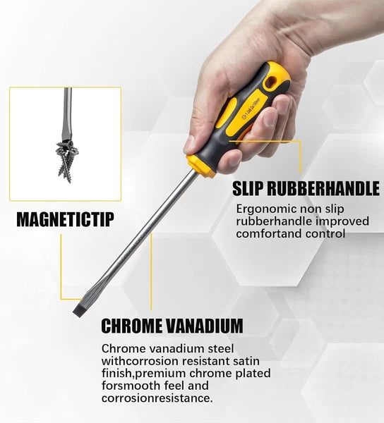 60PCS MAGNETIC SCREWDRIVER SET IN CASE HEAVY DUTY PHILIPS & FLAT SCREWDRIVERS