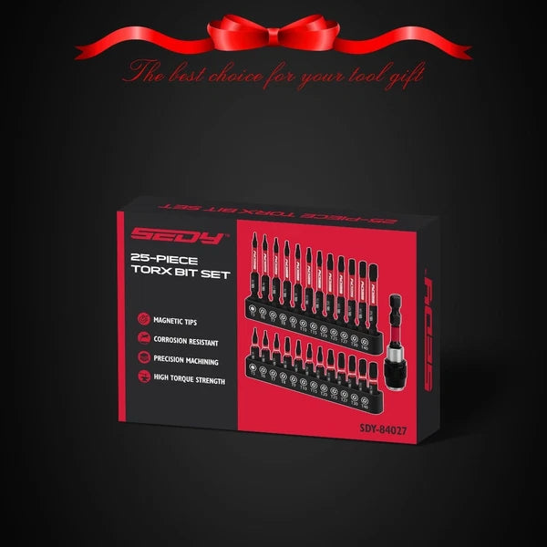 25-piece Torx Bit Set, 1''&2.5'' Security Tamper Proof Torx Impact Screwdriver B