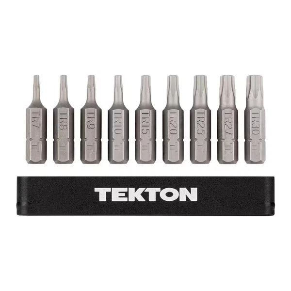 1/4 In. Torx Security Bit Set with Rail (9-Piece) (TR7-TR30)