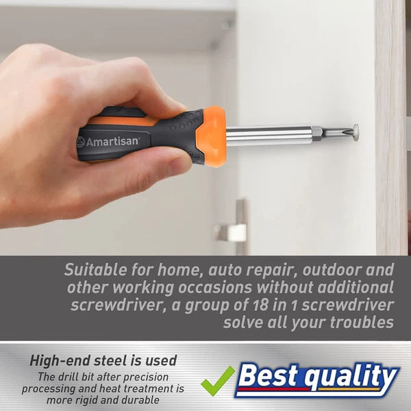 18-In-1 Multi-Bit Screwdriver Set Tool All in One, Portable Multi-Purpose Screwd