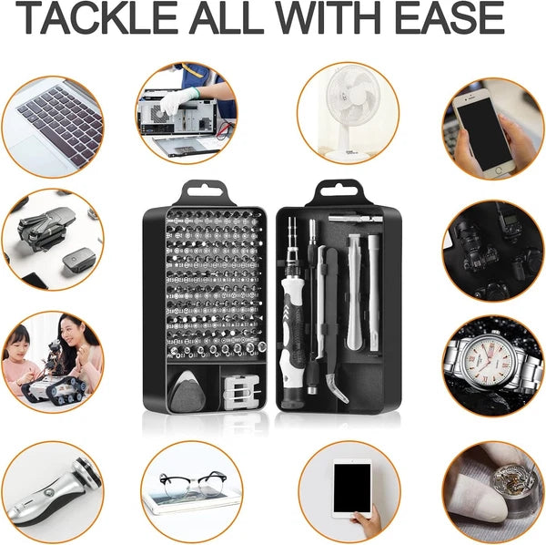 Precision Screwdriver Set, Professional Grade 115 in 1 Magnetic Small, Black