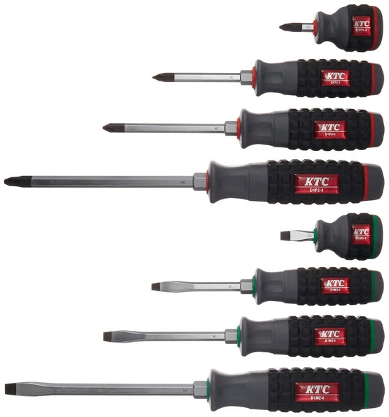Kyoto Machine Tools(KTC) Resin Handle Screwdriver Set Penetrating Type[8 Pieces]