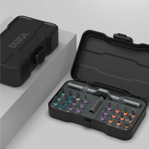 DUKA 24 in 1 Multi-Purpose Ratchet  Screwdriver Bits Set DIY Toolbox C1W6Cn