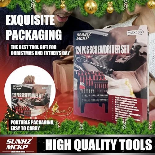 SUNHZMCKP 124-Piece Magnetic Screwdriver set, Includes 124PC Screwdriver Set