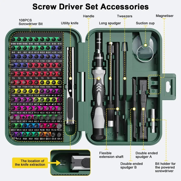 132 in 1 Precision Screwdriver Set Magnetic Screwdriver Head with Storage Box