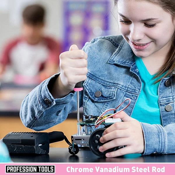 10- Piece Magnetic Screwdrivers Set, 5 Phillips and 5 Slotted Tips, Cushion Grip