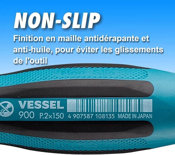 High Precision Screwdriver No.900 - JIS Standard with Magnetic Tip & Non-Slip