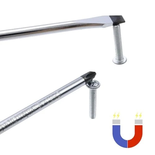 Magnetic Screwdriver Set 2 PCS, Magnetic 5mm Phillips and 5x100mm Red, Green