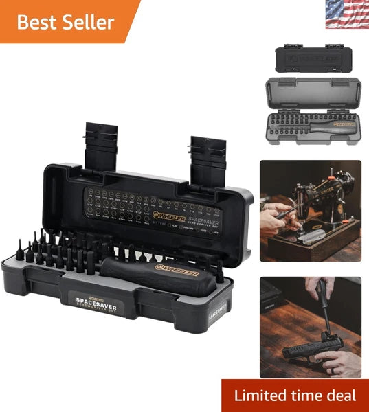 Compact Ergonomic Screwdriver Set with Magnetic Handle - 36 Piece Bit Assortment