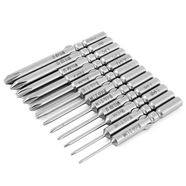 10Pc PH0 PH1 PH2 Phillips Head Screw Bit Set Impact Driver Drill 5mm Round Shank