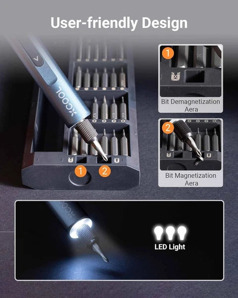 Precision Mini Electric Screwdriver Set 52-in-1 with 400RPM & 5 Torque Settings