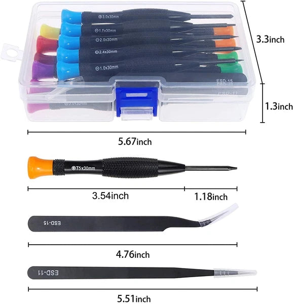 18 Pcs Magnetic Small Screwdrivers for Repairing Computer Eyeglasses Watch