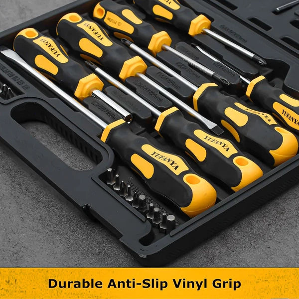 60PCS MAGNETIC SCREWDRIVER SET IN CASE HEAVY DUTY PHILIPS & FLAT SCREWDRIVERS