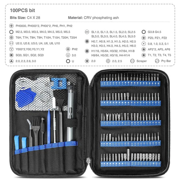 120 in 1 Electric Screwdriver Set Mini Rechargeable Kit Cordless Wireless Bits-