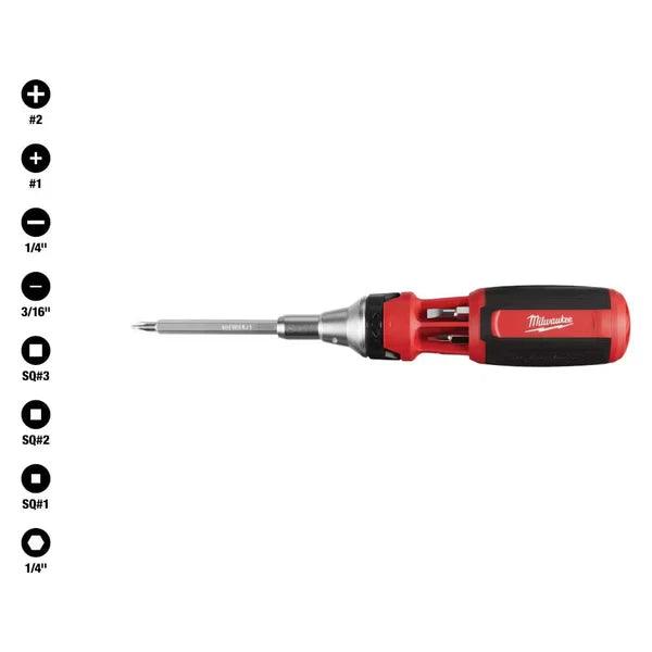 9-In-1 Square Drive Ratcheting Multi-Bit Screwdriver