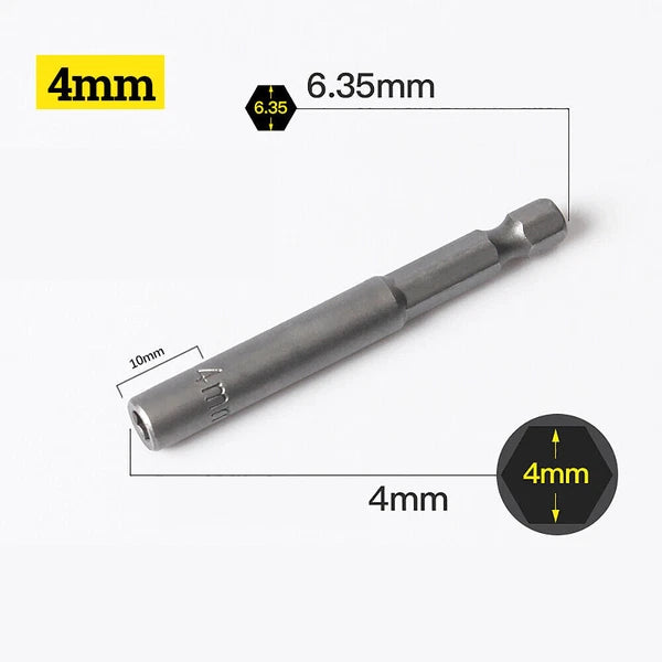 Shank Nut Driver Bit Set Hex Magnetic Metric Socket Impact Drill 3mm-24mm 1/4"