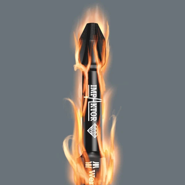 Wera 057692 Impaktor 6 Piece 50mm Long Pozi Impact Screwdriver Bit Set PZ2 & PZ3