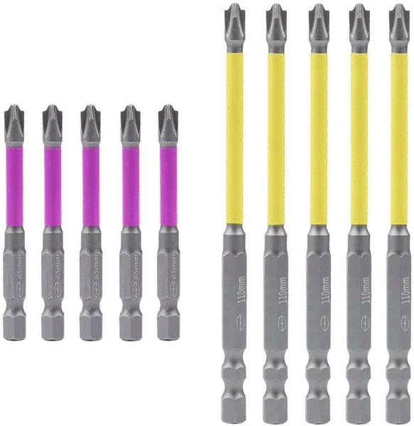 10Pcs Magnetic PH2 Special Slotted Phillips Screwdriver Bit Set for Electricians