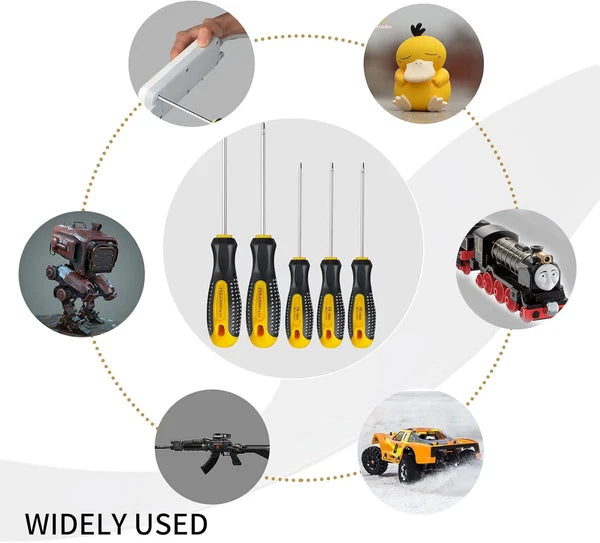 Triangle Screwdrivers Sets 5-Pieces, Magnetic Tip Screwdriver Bit with Nonslip H
