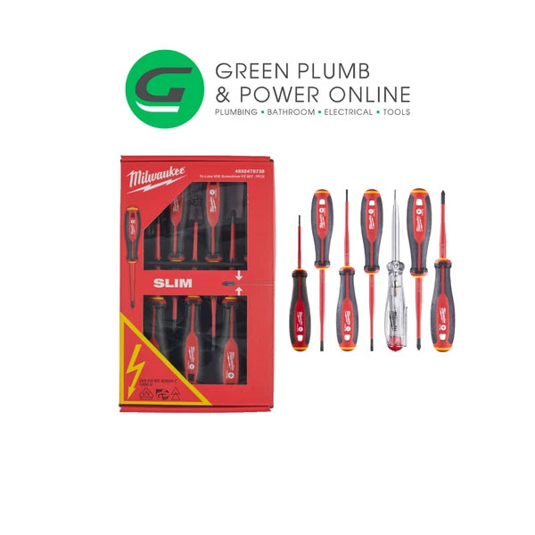 Milwaukee 4932478738 7 Pce Tri-Lobe VDE SLIM Screwdriver Set PZ Set