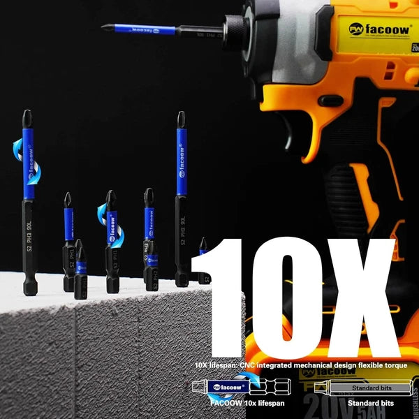 16 Pack Phillips Impact Driver Bits, #2 Head Magnetic PH2, Assorted