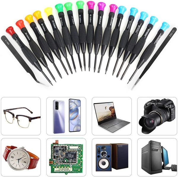 18 Pcs Magnetic Small Screwdrivers for Repairing Computer Eyeglasses Watch